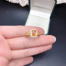 Solid Silver Ring Blanks For Oval 6x8mm Colored Gemstone Or Jadeite