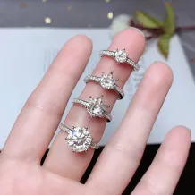 Solid Silver Round Ring Blanks for 5-9mm Moissanite Stone