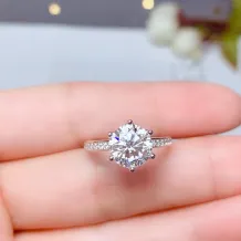 Solid Silver Round Ring Blanks for 5-9mm Moissanite Stone