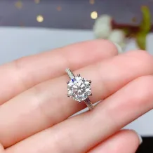 Solid Silver Round Ring Blanks for 5-9mm Moissanite Stone