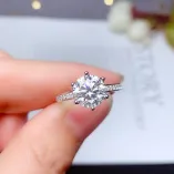 Solid Silver Round Ring Blanks for 5-9mm Moissanite Stone