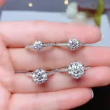 Solid Silver Round Ring Blanks for 5-9mm Moissanite Stone