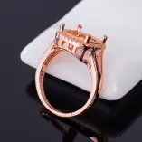 Square 6x6/8x8/9x9/10x10mm Gemstones Ring Settings 925 Sterling Silver Plated With 18k Gold