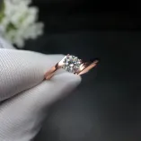 925 Sterling Silver Gold-Plated Ring Setting for 5x5mm Round Cubic Zirconia (CZ) & Moissanite