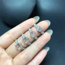 Sterling Silver With Gold Plated For Oval 6.5 7.5 8 9mm Diamond Ring Setting