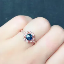 Sunflower Design S925 Sterling Silver Ring Setting with 18K Gold Plating - Round 6/7/8mm Gemstone Mount