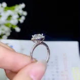 T-Bar S925 Gold-Plated Adjustable Ring Setting for 6.5mm (1ct) Round Moissanite (Unset with Matching Band)