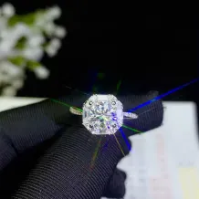 T-Bar S925 Gold-Plated Adjustable Ring Setting for 6.5mm (1ct) Round Moissanite (Unset with Matching Band)