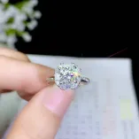 T-Bar S925 Gold-Plated Adjustable Ring Setting for 6.5mm (1ct) Round Moissanite (Unset with Matching Band)