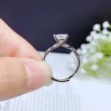 Twist Shank Ring Setting - S925 Sterling Silver Plated with 18K Gold for 6x6mm Square Moissanite/Colored Gemstones