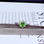Two-Tone 18K Gold-Plated Ring Setting For 4x5mm Oval Colored Gemstones/Jade 925 Silver