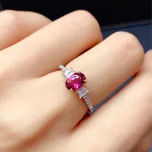 Two-Tone 18K Gold Plated S925 Silver Ring Setting for Oval 5x7mm Ruby/Sapphire/Emerald Mount