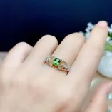 Two-Tone Gold-Plated Lace Ring Setting For 4x5mm Oval Jade/Nephrite 925 Silver