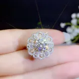 Two-Tone Gold Ring Setting For 8mm (2ct) Round Gems 925 Silver
