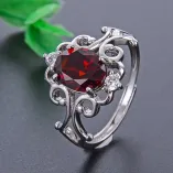 Vintage Filigree Branch Design Gold-Plated Silver Ring Setting for 6x8/7x9mm Oval Jadeite/Colored Gemstones