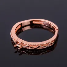 Water Ripples Ring Settings Round 3x3mm Gemstones Gold Plated Sterling Silver