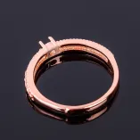 Water Ripples Ring Settings Round 3x3mm Gemstones Gold Plated Sterling Silver