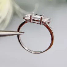 Whimsical Crab Ring Setting - 925 Sterling Silver 18k Gold Plated Mount For 5x7mm Oval Topaz Crystal