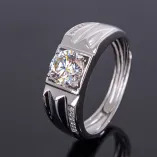 White Gold Plated 925 Silver Ring Setting For Round 6.5x6.5mm Diamond