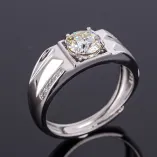 White Gold Plated 925 Silver Ring Setting For Round 6.5x6.5mm Diamond