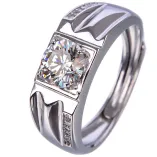 White Gold Plated 925 Silver Ring Setting For Round 6.5x6.5mm Diamond