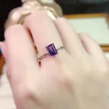 ​Twist Shank Ring Setting - S925 Sterling Silver Plated with 18K Gold for 5x7mm Square Colored Gemstones