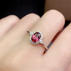 18K Dual-Tone S925 Silver Adjustable Ring Setting for 5x7mm Oval Gems