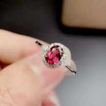 18K Dual-Tone S925 Silver Adjustable Ring Setting for 5x7mm Oval Gems