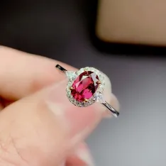 18K Dual-Tone S925 Silver Adjustable Ring Setting for 5x7mm Oval Gems