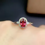 18K Dual-Tone S925 Silver Adjustable Ring Setting for 5x7mm Oval Gems