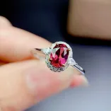 18K Dual-Tone S925 Silver Adjustable Ring Setting for 5x7mm Oval Gems
