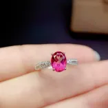 18K Gold Plated 925 Silver Ring Setting for 6x8mm Oval Opal/Topaz DIY