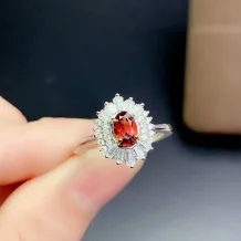 18K Gold Plated S925 Silver Ring Setting for 4x6mm Oval Gemstones DIY