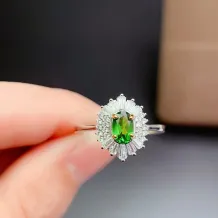 18K Gold Plated S925 Silver Ring Setting for 4x6mm Oval Gemstones DIY