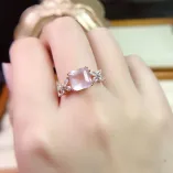 18K Gold Plated S925 Silver Ring Setting for 8x8mm Square Crystal/Topaz