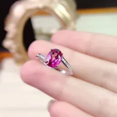 18K Gold Plated S925 Silver Twist Ring Setting for 6x8mm Oval Topaz