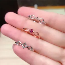 925 Silver Ring Mount 2mm/3mm/4mm Round Color Stones for Girls