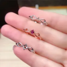 925 Silver Ring Mount 2mm/3mm/4mm Round Color Stones for Girls