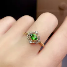 Adjustable S925 Silver Ring Setting 4x6mm Oval Gemstones with Lace Dual-Tone Plating