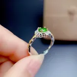 Adjustable S925 Silver Ring Setting 4x6mm Oval Gemstones with Lace Dual-Tone Plating