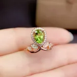 Crown Style S925 Ring Setting 6x8mm Pear Shape Gemstones with 18K Gold Plating