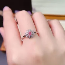 S925 18K Dual-Tone Gold Lace Ring Setting 3x4mm Oval Ruby/Sapphire/Emerald