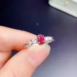 S925 18K Dual-Tone Gold Ring Setting For 4x5mm Oval Ruby/Sapphire/Emerald Gemstone
