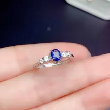 S925 18K Dual-Tone Gold Ring Setting For 4x5mm Oval Ruby/Sapphire/Emerald Gemstone