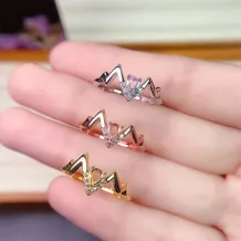 S925 18K Gold Plated Ring Setting Korean Style 3x4mm Pear Ruby/Sapphire/Emerald