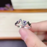 S925 18K Gold Plated Ring Setting Korean Style 3x4mm Pear Ruby/Sapphire/Emerald