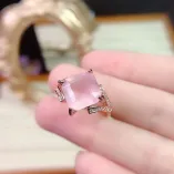 S925 18K Gold Plated Ring Setting Luxe 10x10mm Square Gemstone/Crystal Mounting