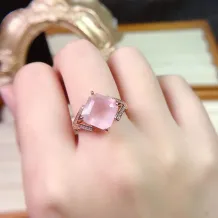 S925 18K Gold Plated Ring Setting Luxe 10x10mm Square Gemstone/Crystal Mounting