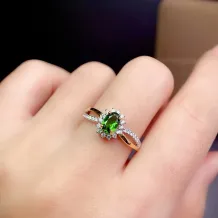 Princess Diana Style S925 Ring Setting 4x6mm Oval Gemstones with Dual-Tone Plating