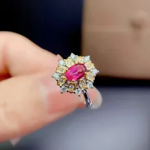 S925 18K Dual-Tone Ring Setting Korean Minimalist for 4x6mm Oval Gemstones